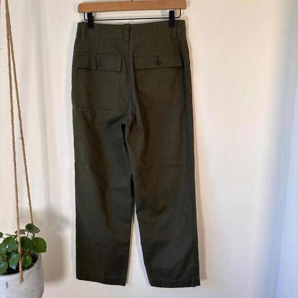 Jenni Kayne Olive Ranger Utility Trouser Pants Size 4 Capsule Minimalist Luxury - Picture 6 of 10